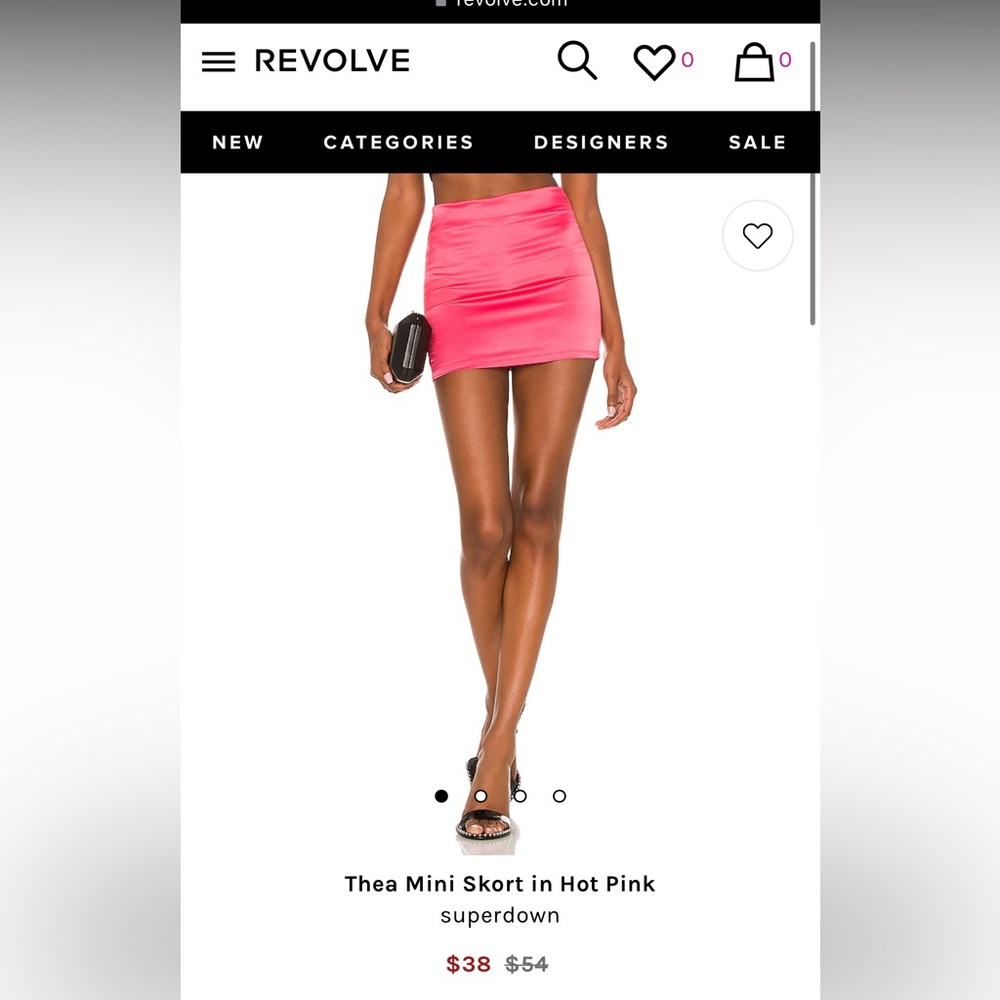 Superdown hot pink satin skort